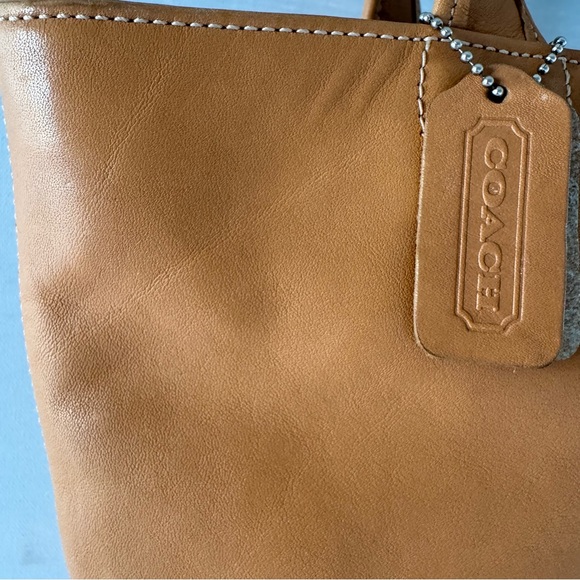 Coach Bleecker Basket Leather Tote Bag Camel - Picture 13 of 15